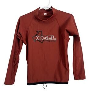 Xcel Size 6 Long Sleeve Rash Guard Swim Top Rust Brown